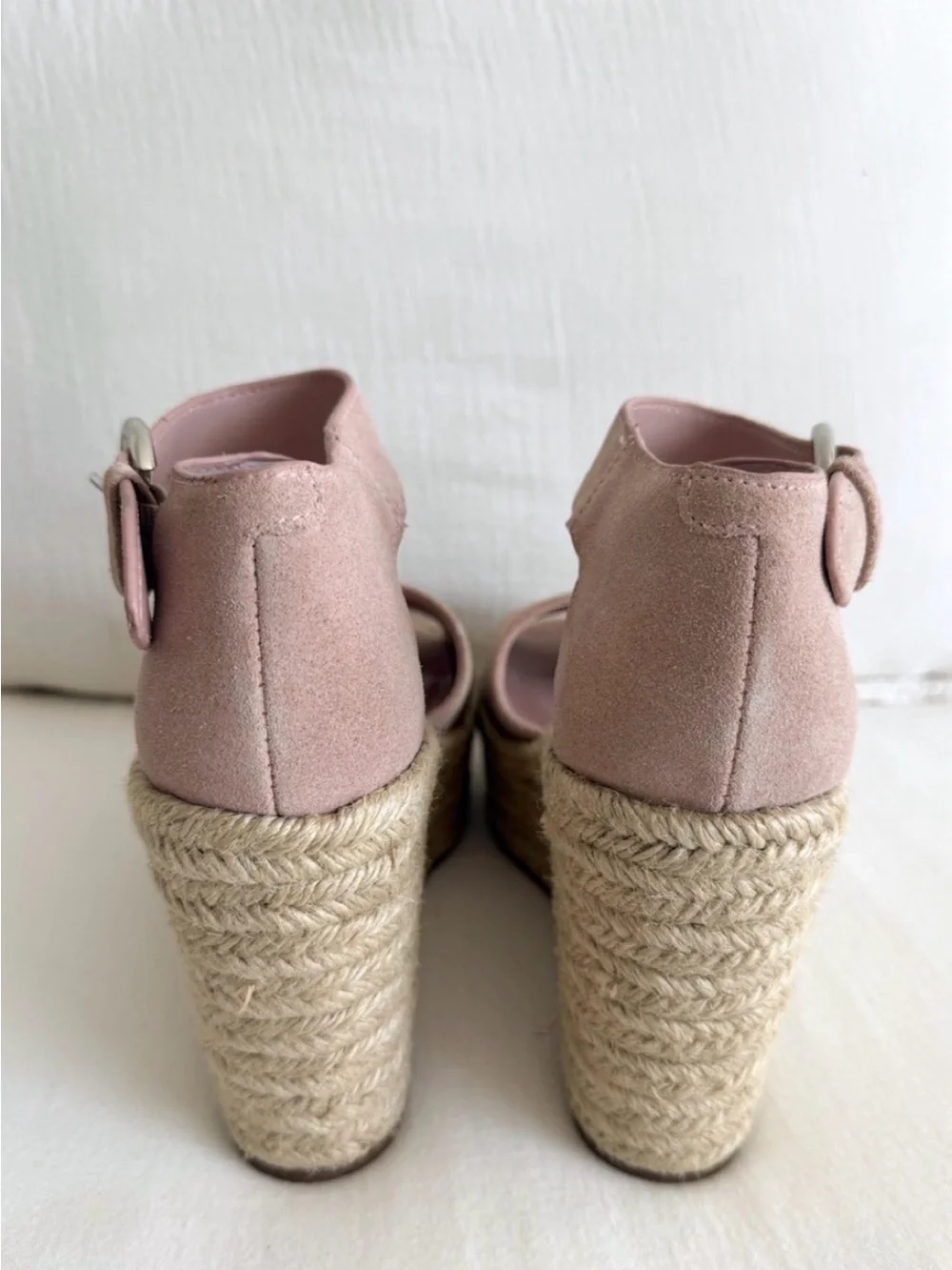 Pink Suede Chunky Platform Espadrille Sandals